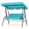 Costway Patio 3 Seats Canopy Swing Glider Hammock Cushioned Steel Frame Outdoor Black/Blue/Coffee/Green/Grey/Navy/Beige